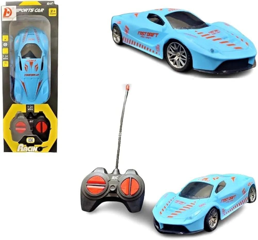 Blue RC Car for Kids, Electric Drive, Durable Plastic, Remote Control