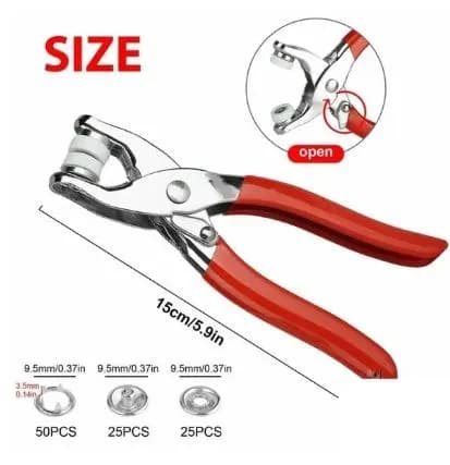 Metal Snaps Buttons 9.5mm Fastener Pliers Set