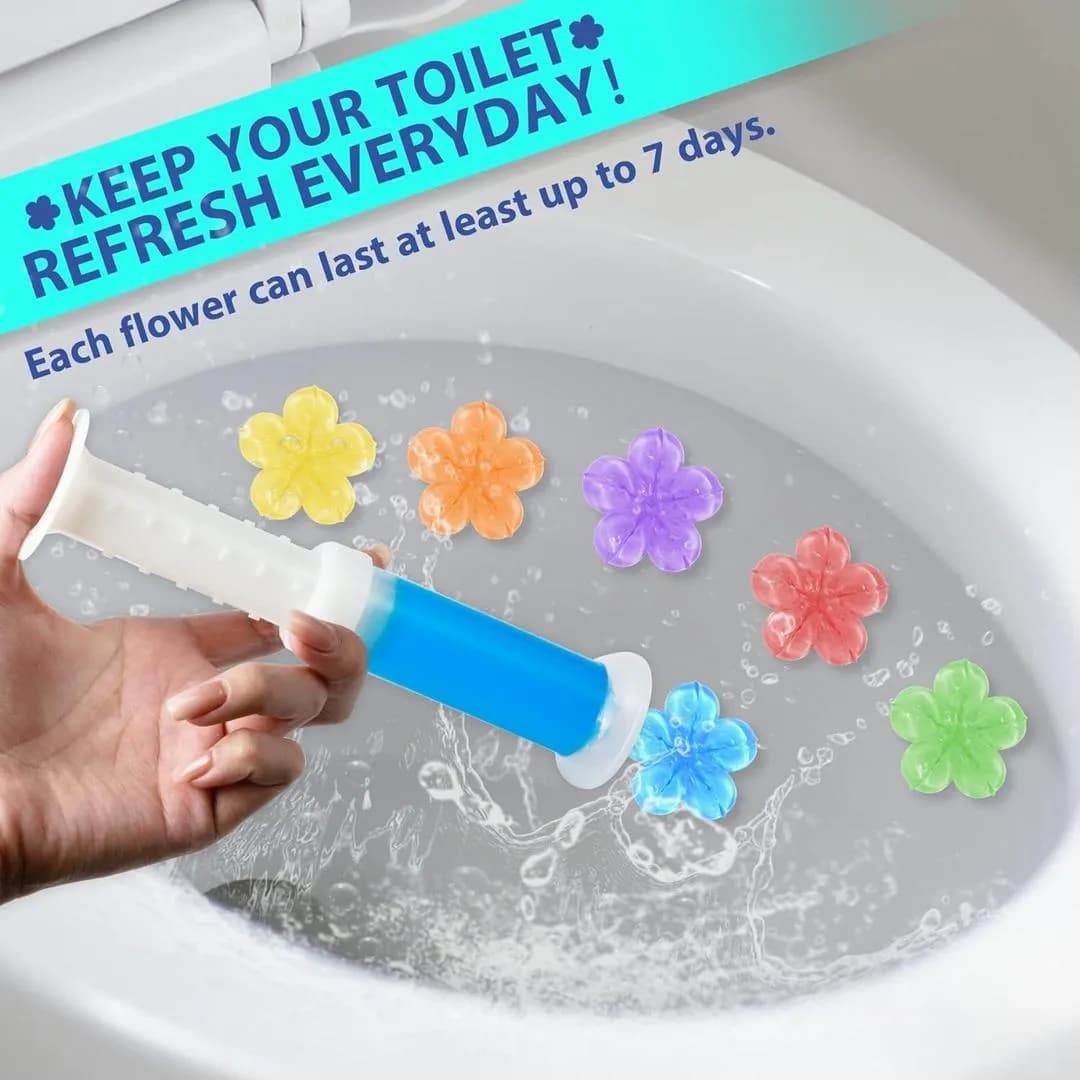 Toilet Bowl Gel Cleaner with Flower Deodorant Stamp