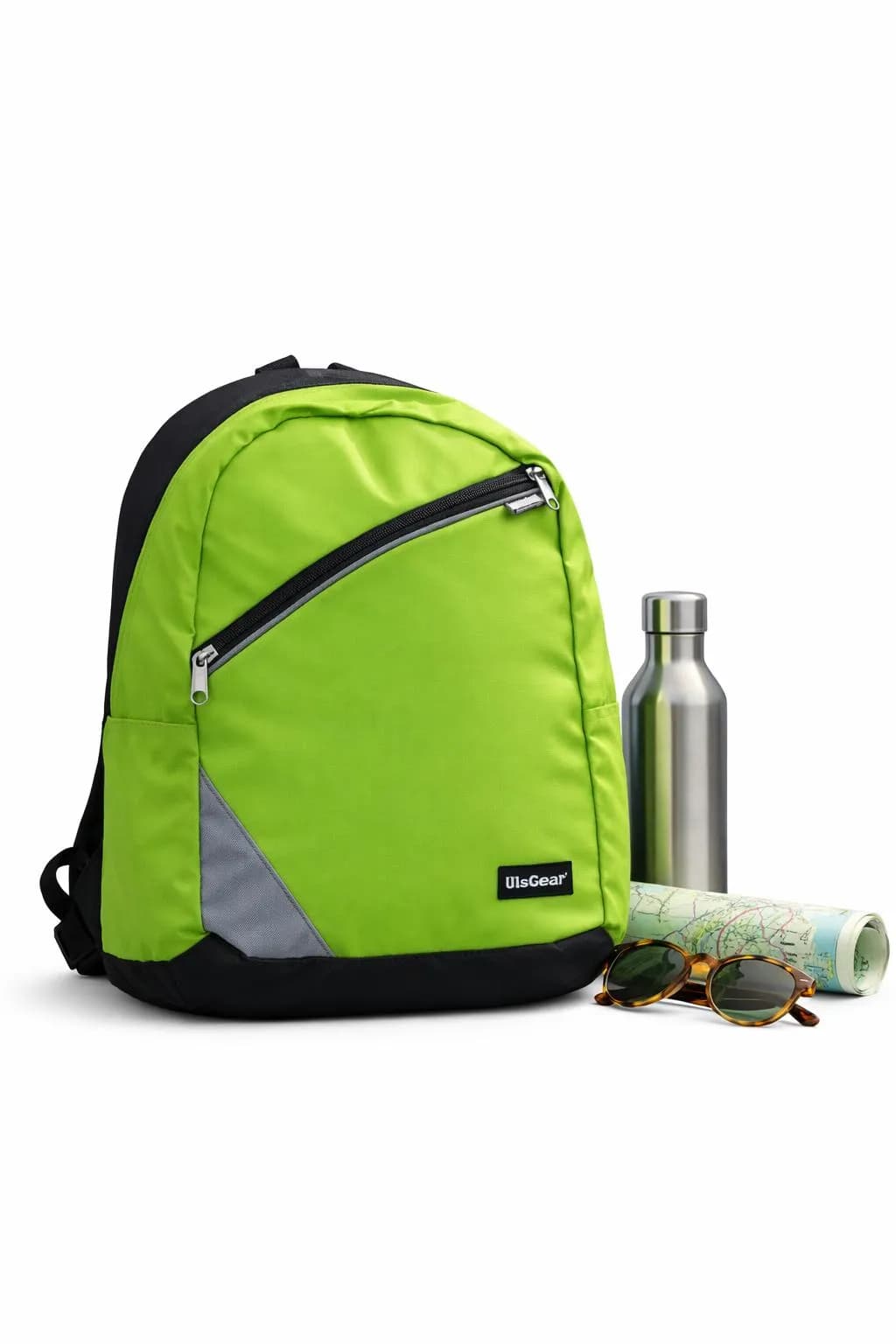 Green Nylon Backpack for Students & Office Use