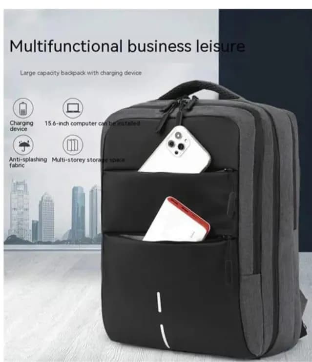 Expandable Large Capacity Backpack with USB Charging & Computer Compartment