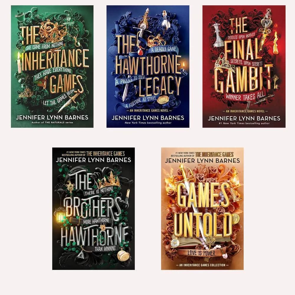 Inheritance Games 5-Book Set by Jennifer Lynn Barnes Hardcover Paperback Multicolor A5
