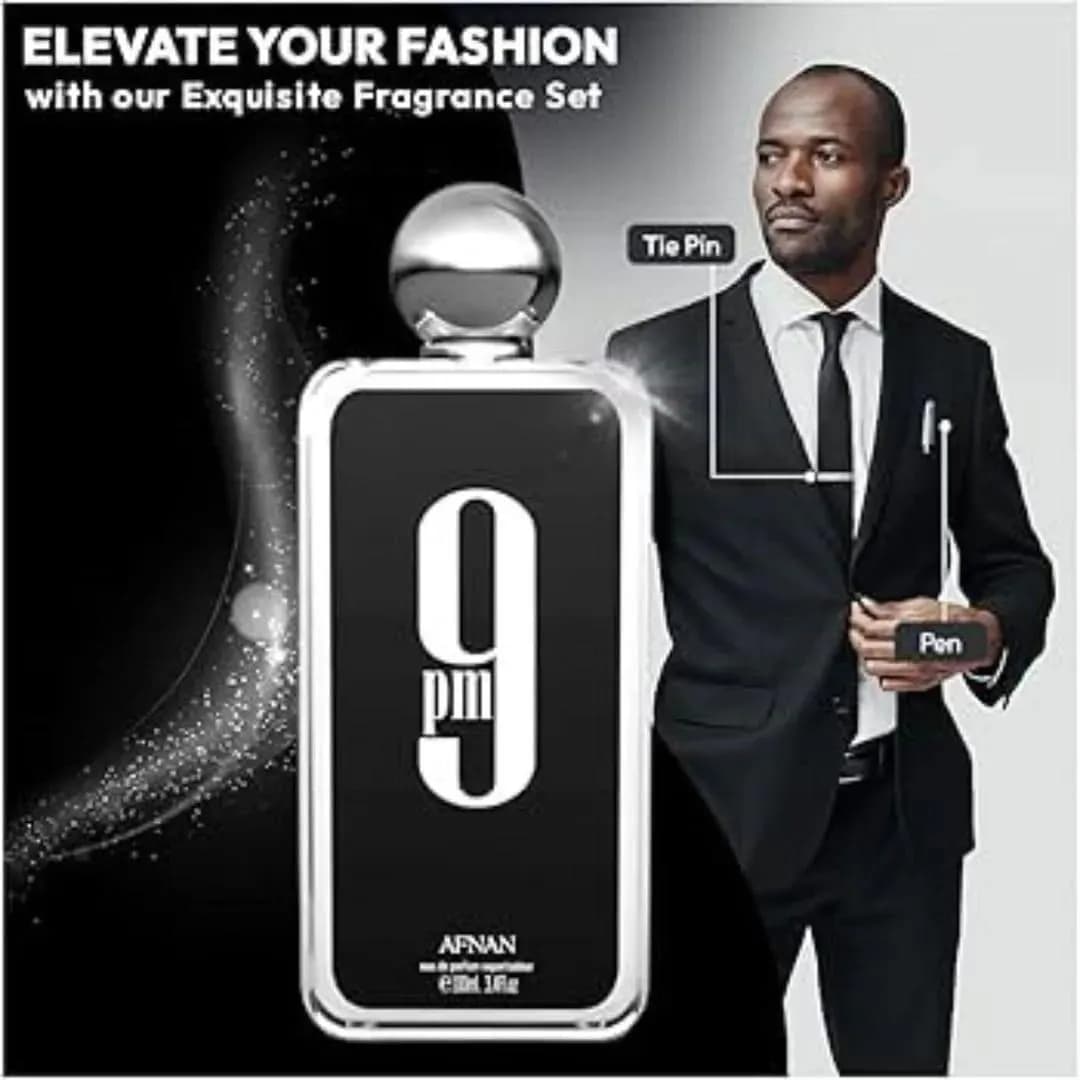 9 Pm By Afnan Men's Oriental Perfume 100ml Black