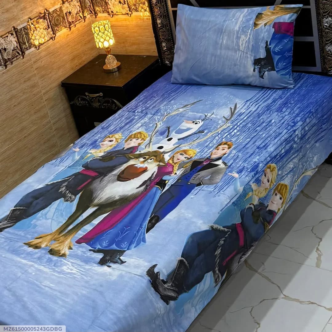 4 Pcs Cotton Printed Single Bedsheet