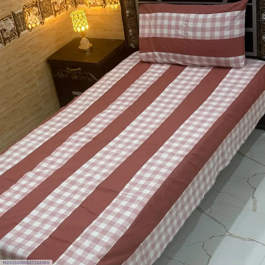2 Pcs Cotton Patchwork Single Bedsheet