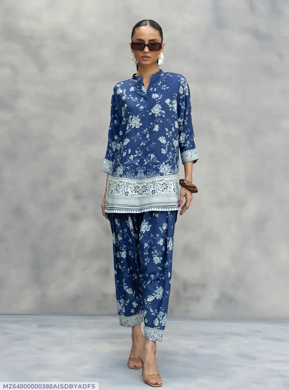 Blue Digital Print Lawn 2-Piece Shirt & Trouser Set