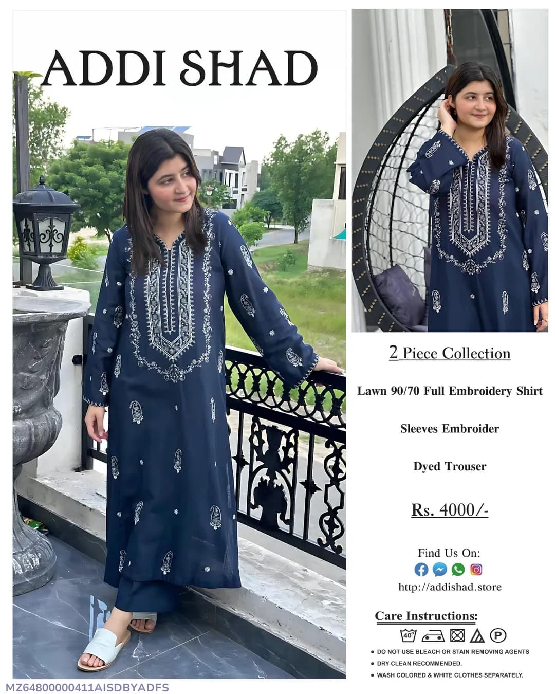 2 Pcs Women's Unstitched Embroidered Suit