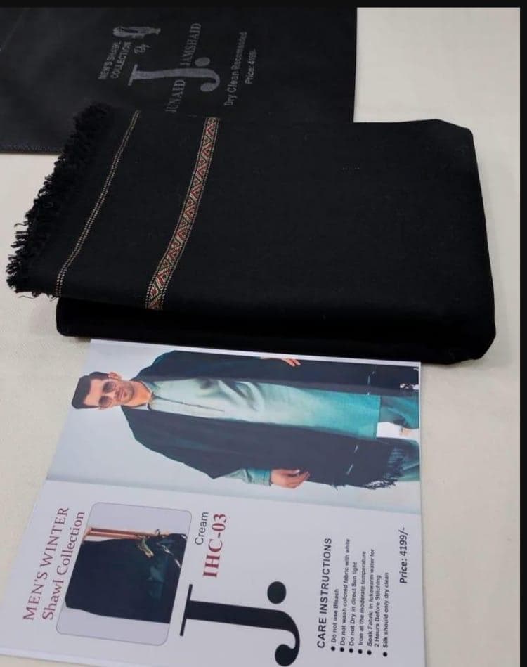 Men Wool Shawal Black Winter Warm Formal