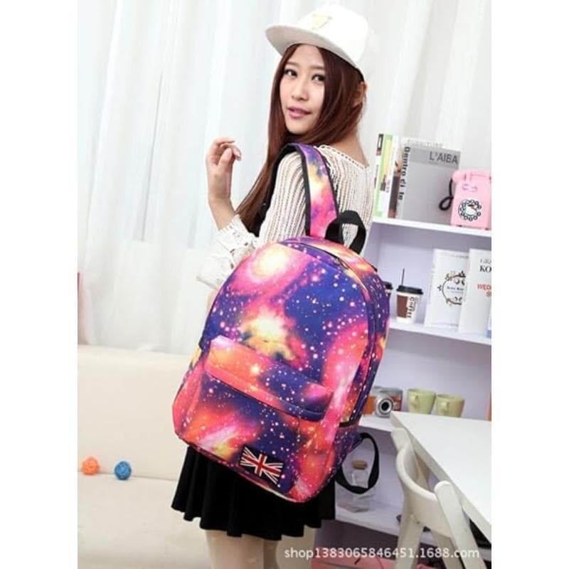 Galaxy Print Nylon School Bag for Students Pakistan