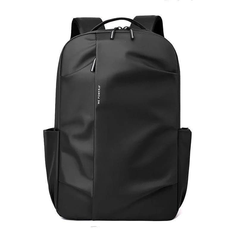 Black PU Leather Backpack for Men Women Daily Use