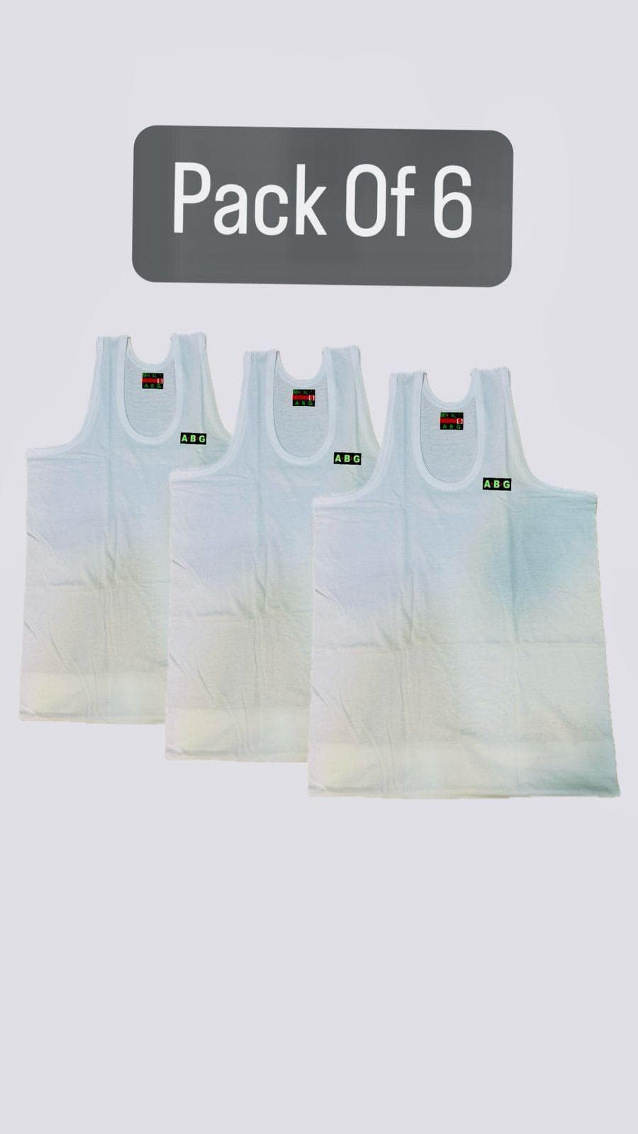 Premium Cotton Undershirts for Men - Lightweight & Breathable - Pack of 6