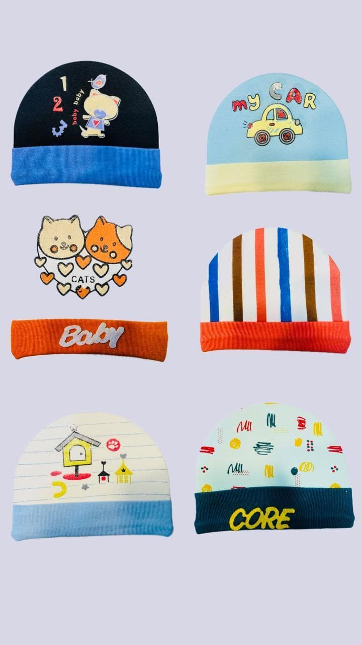 Unisex Printed Cotton Caps for Babies Toddlers Pakistan