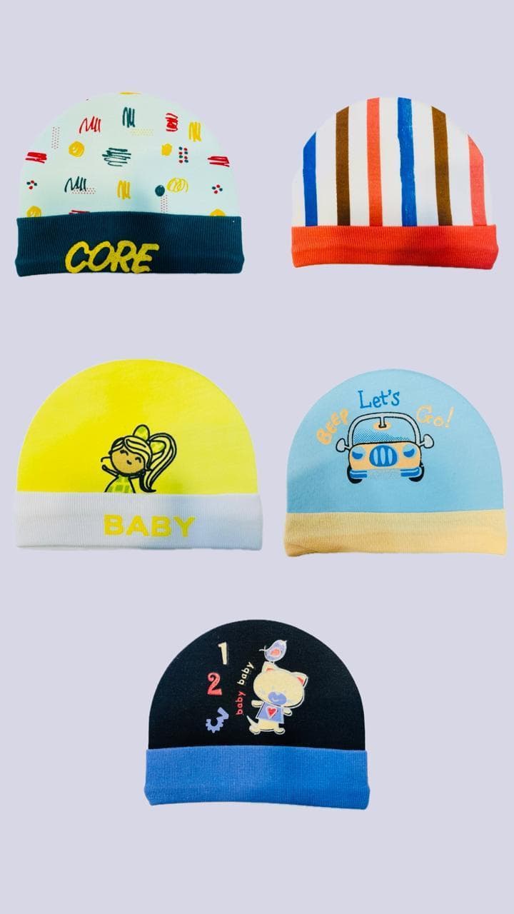 Unisex Printed Cotton Caps for Babies Toddlers Pakistan