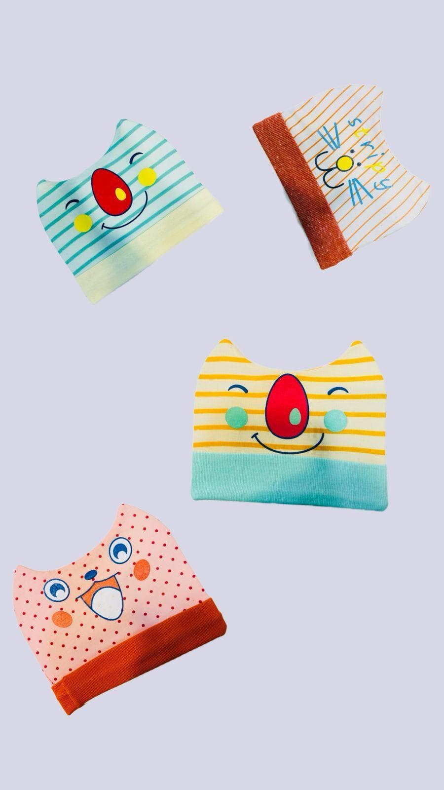 Unisex Cotton Animal Face Caps Pack of 3