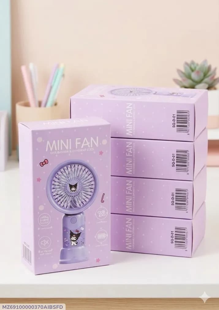 Battery Operated Mini Fan Foldable Desk Desktop Fans with LED Display for Home Office Bedroom Outdoor Travel