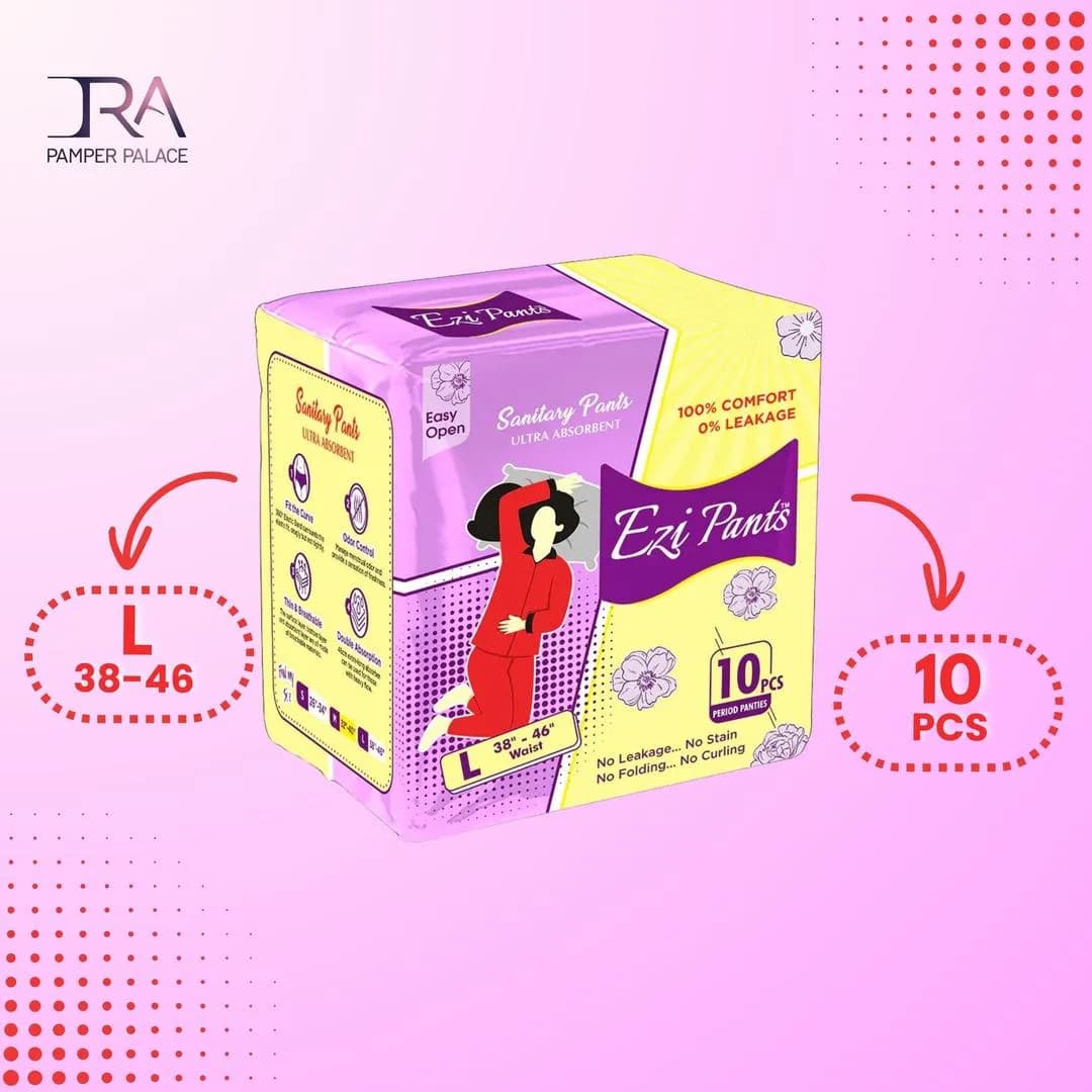 EziPants Sanitary Pants Large White 10pcs