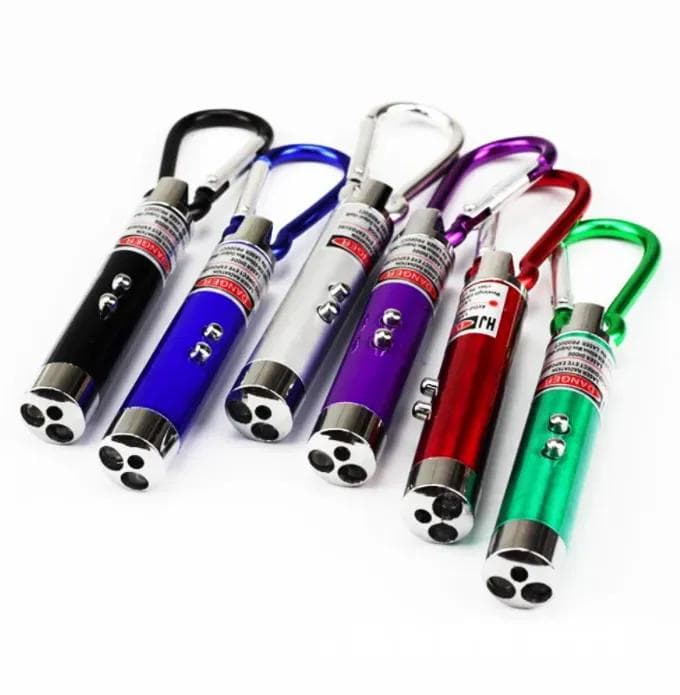 Triple LED Flashlight Keychain Multicolor ABS Plastic