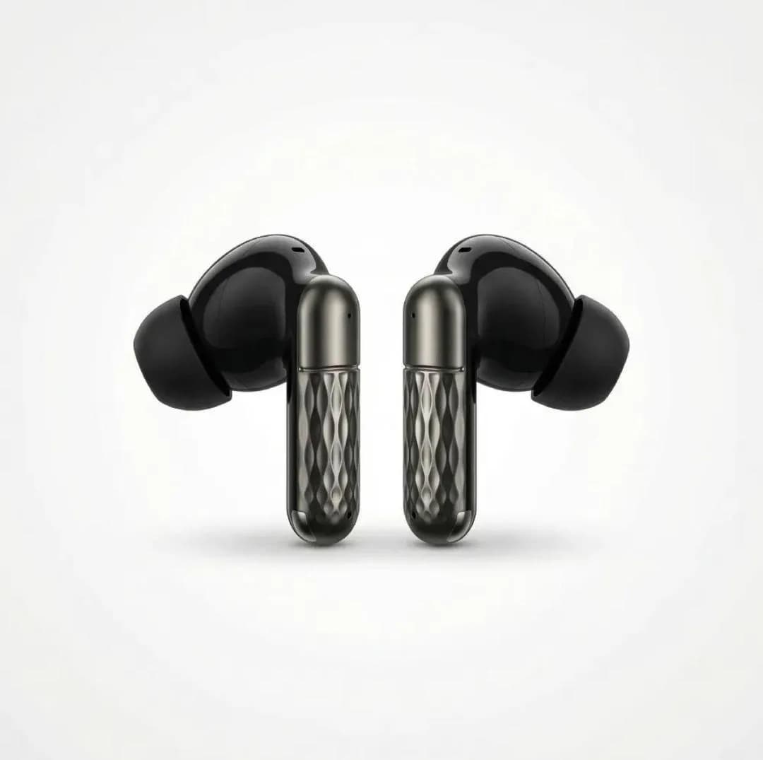 TWS Wireless Earbuds Yellow Black Battery Charging