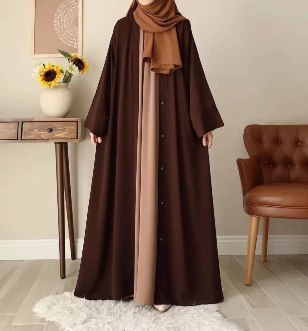 Women Brown Georgette Abaya with Stoller 23" Chest 54"
