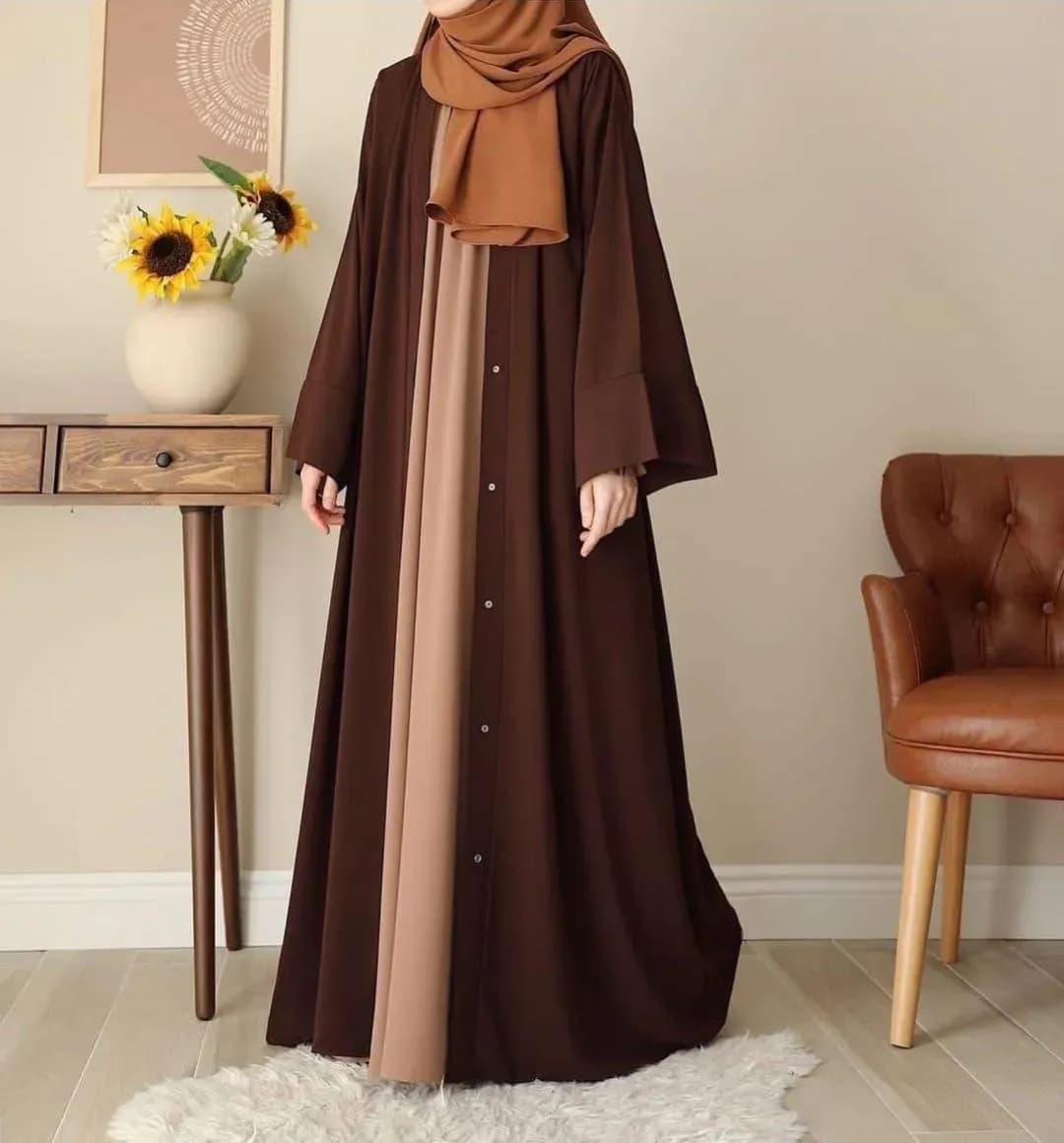 Women Brown Georgette Abaya with Stoller 23" Chest 54"