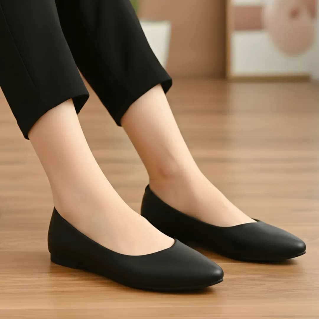 Black Flat Slip-On Shoes for Women