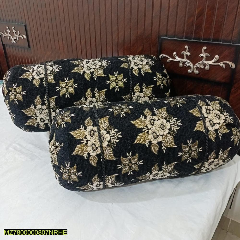 2 Pcs Velvet Embossed Floral Pillow Covers Black 37x17