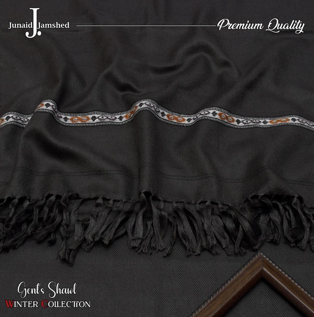 Black Wool Shawl for Winter Formal Wear Pakistan