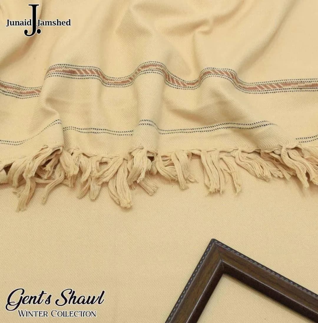 Men's Beige Wool Shawl 2.5 Gazz Pashmina Winter Warm