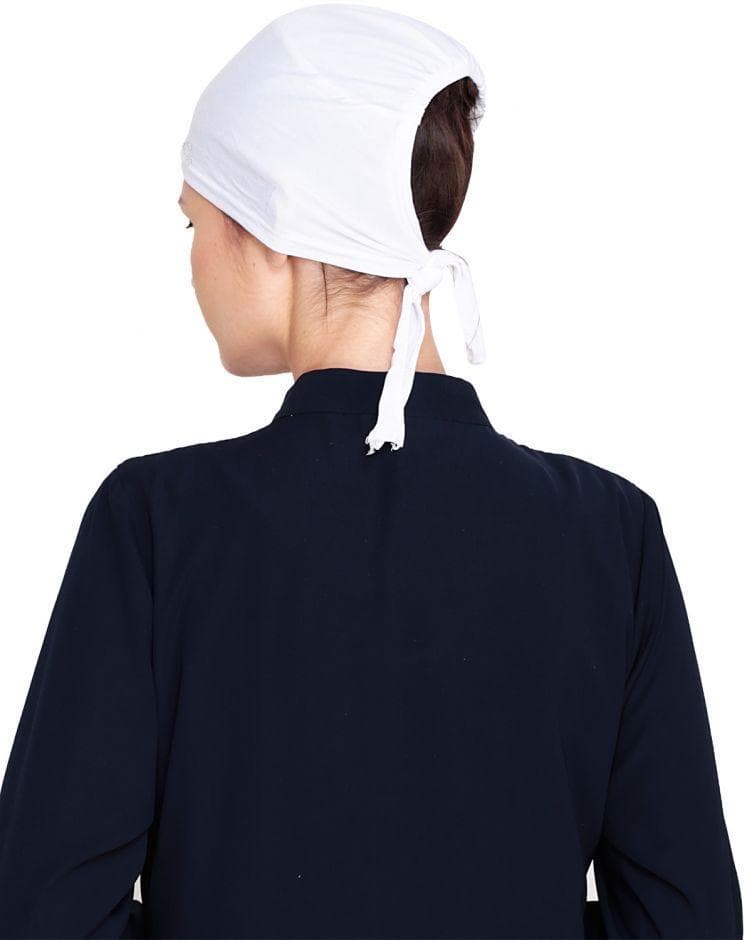 Net Hijab Cap White Adjustable Tie for Women