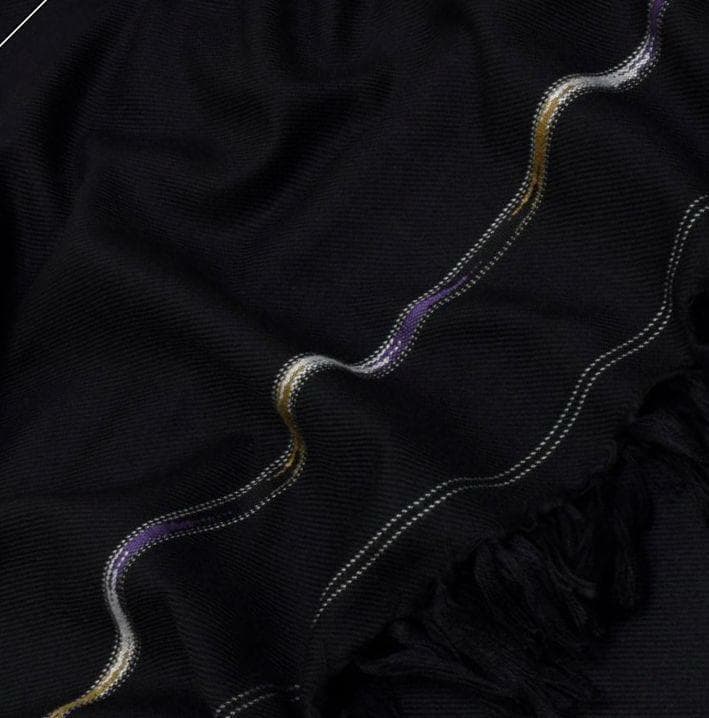 Black Wool Embroidered Gent's Shawl Winter Collection