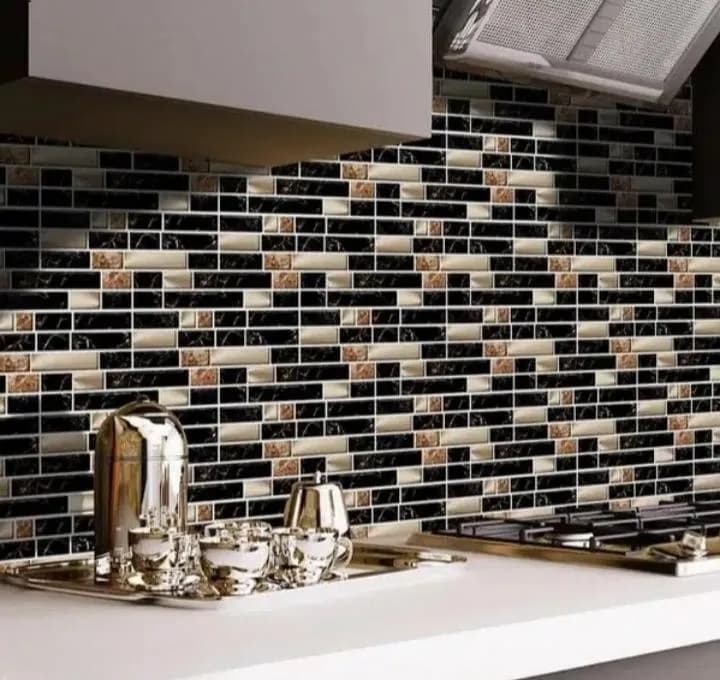 Self-Adhesive Marble Wall Stickers Black Gold Bathroom Decor