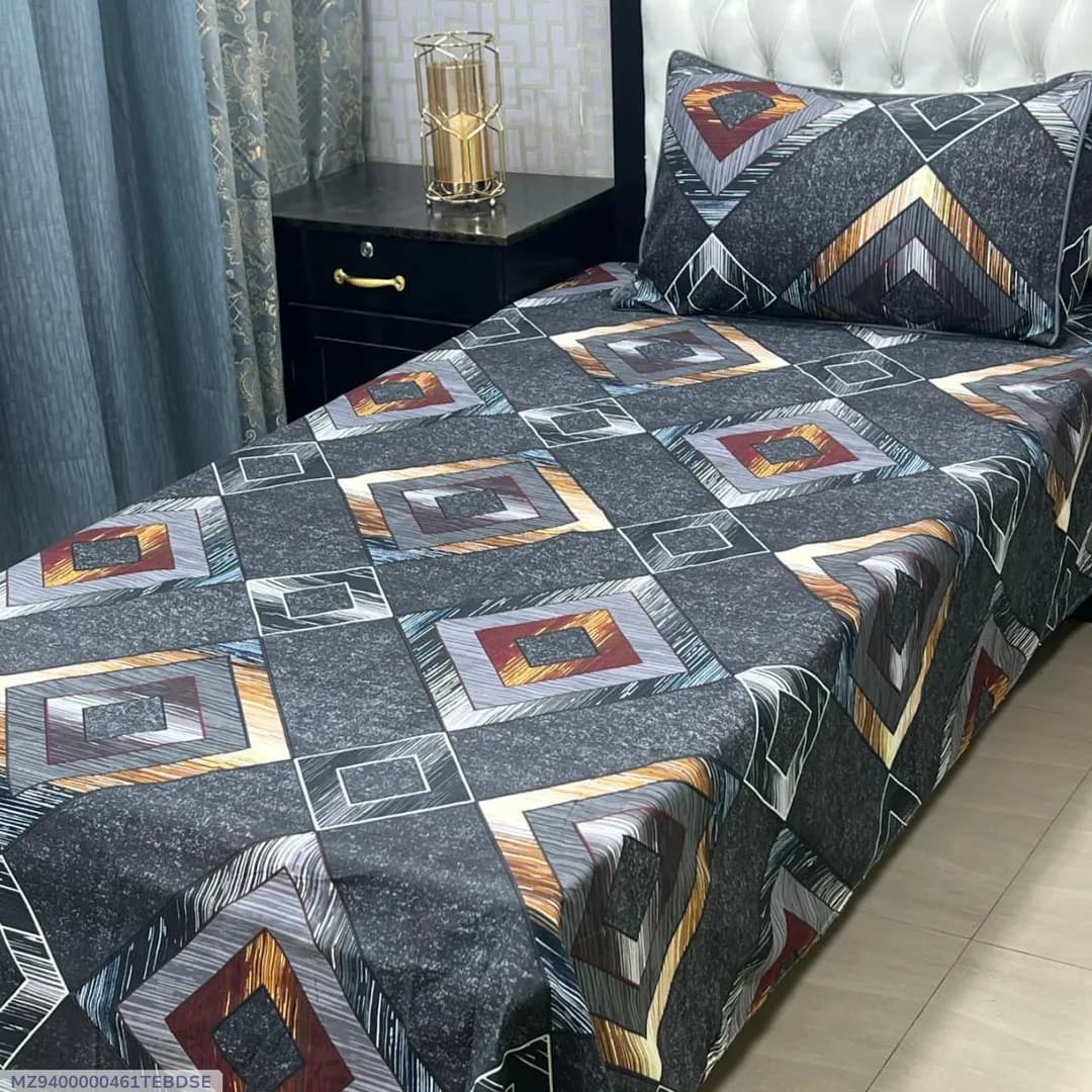 Modern Geometric Pattern Single Bedsheet Set