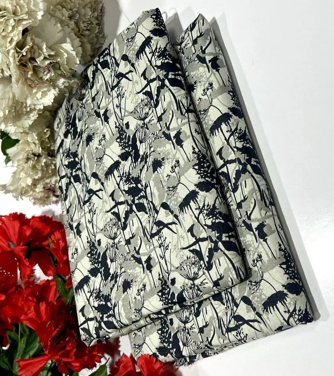 Women Grey Printed 2-Piece Polo Cotton Suit Set