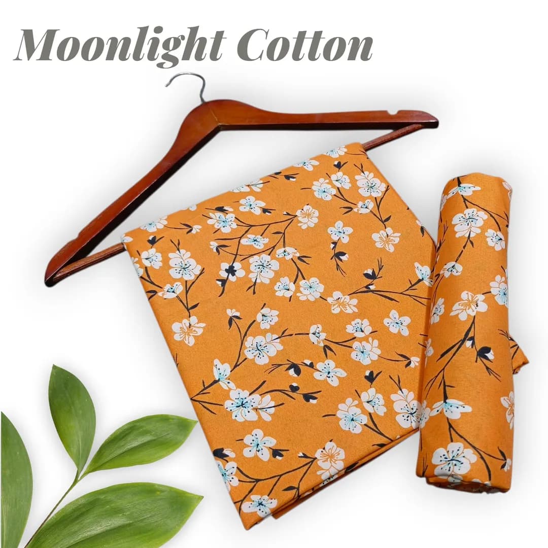 Orange Printed 2-Piece Polo Cotton Set