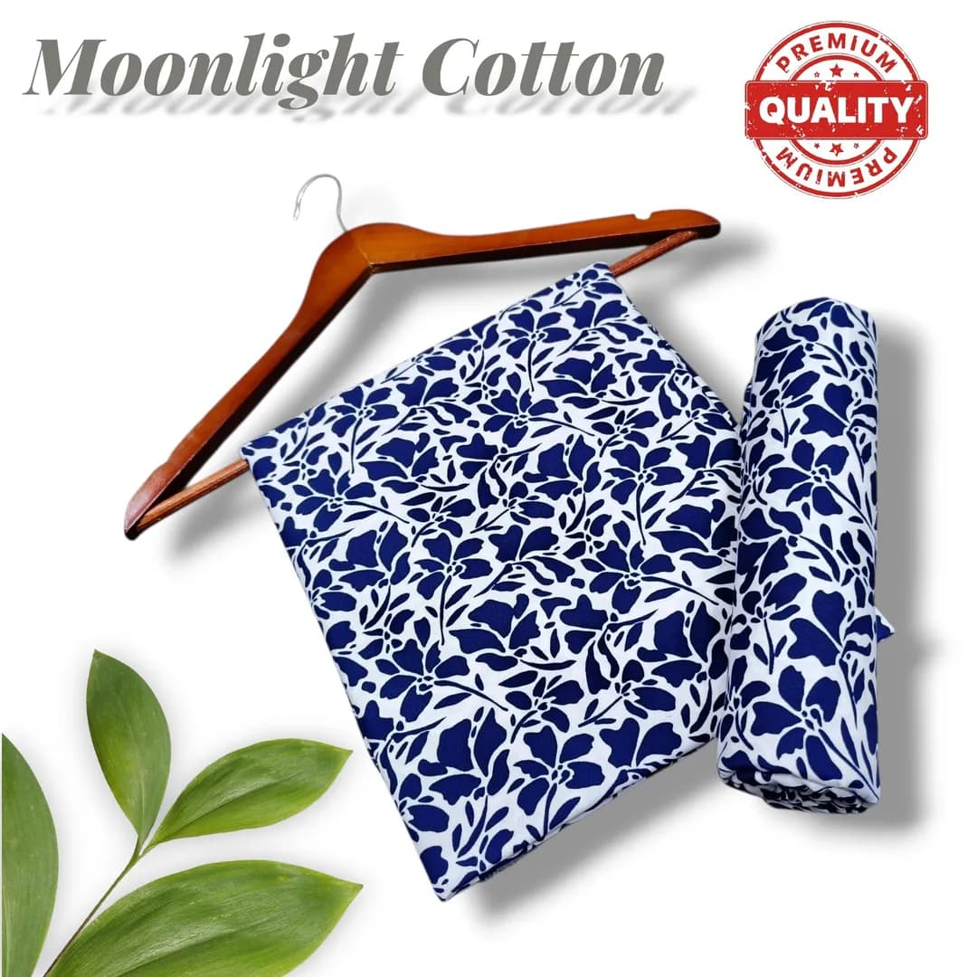 Women Blue Printed 2-Piece Unstitched Suit