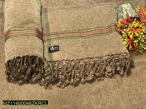 Men Velvet Shawl Brown Nishat Pattern 2.7 Yards