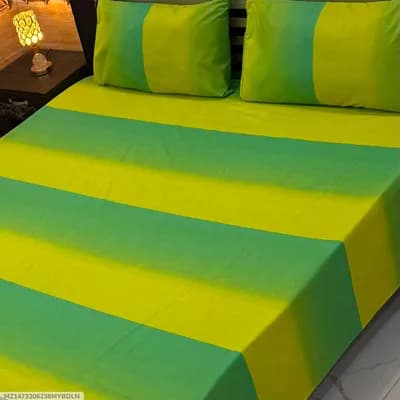 Elegant 3 Pcs Export Cotton Printed Double Bedsheet