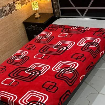 Red Fleece Printed Single Bed Blanket 89x60"