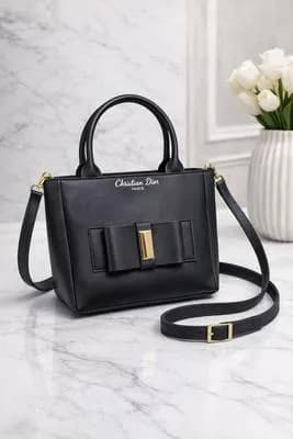 Chloe Diamond Black Leather Shoulder Bag