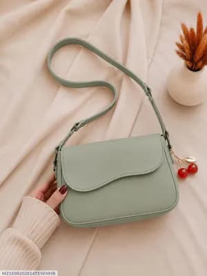 Women's Green Leather Shoulder Bag 3cm