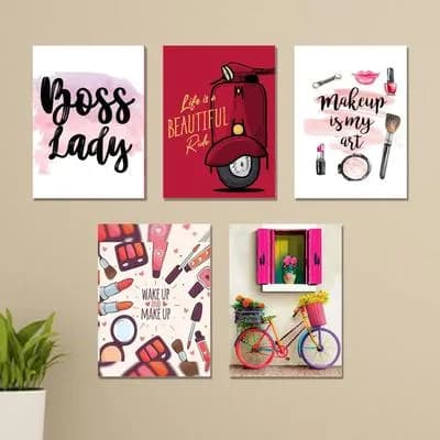 5-Piece Abstract Wall Art Set for Home Office Decor