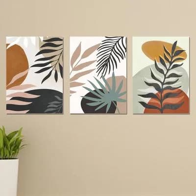 Set of 3 Abstract Wall Art Frames for Home Office Decor