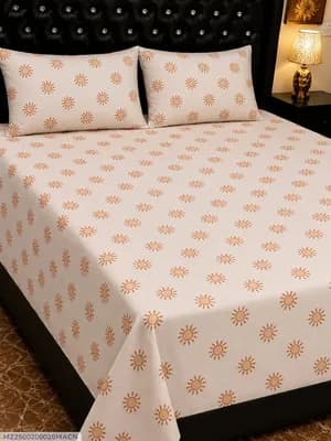 Pink Floral Printed Bedsheet Set for Double Bed