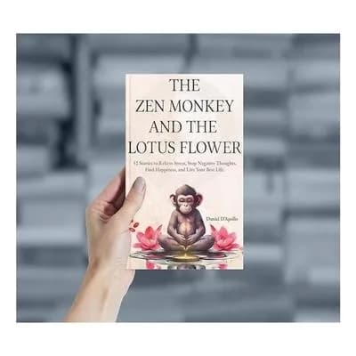 Zen Monkey & Lotus Flower Book A5 Multicolor