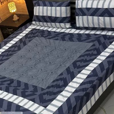 3 Pcs Cotton Patchwork Double Bedsheet