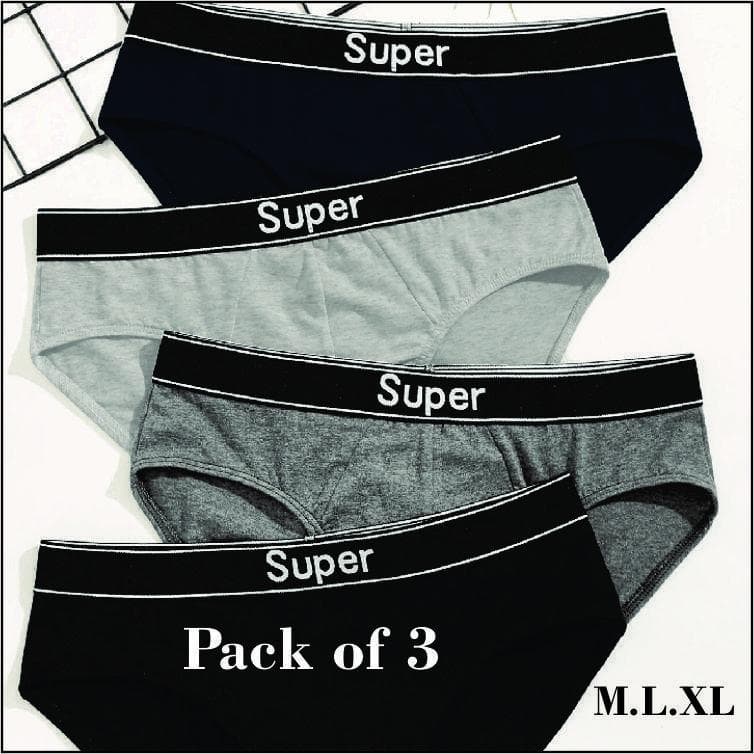 Men Cotton Blend Briefs Multicolor Pack of 3 M L XL