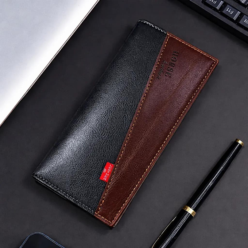 Dual Tone Long Wallet with 14 Card Slots & Zipper Pocket - image 1