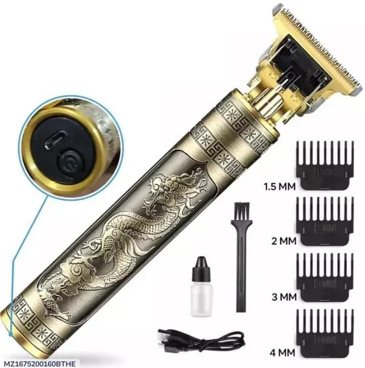 Electric Hair Trimmer with 4MM Blades & Gold Design