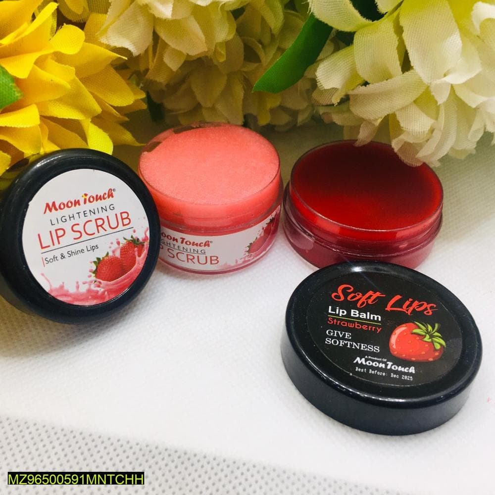 Moon Touch Lip Balm & Scrub Set Strawberry Scented