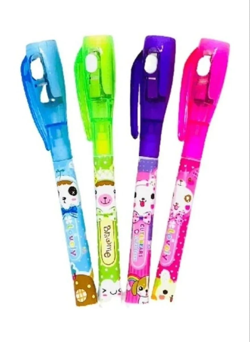Multicolor Invisible Cheating Pens for Kids with Light & Clip